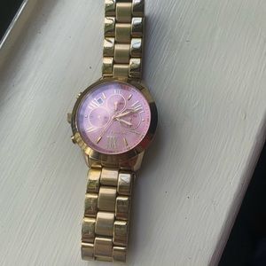 Michael Kors pink and gold watch